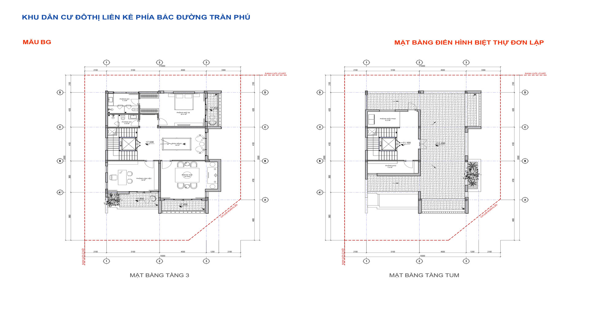 DIỆN TÍCH XÂY DỰNG CĂN GÓC